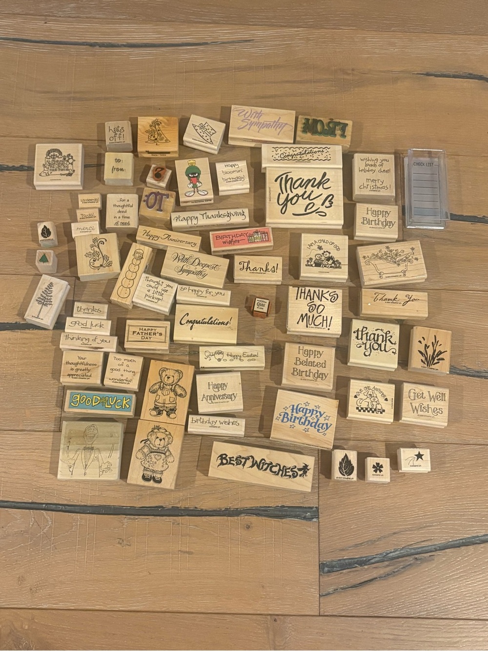 Neutral Beige Vintage Wooden Stamp Set